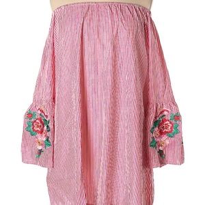 NEW Velzera Embroidered Off Shoulder 1X Tunic